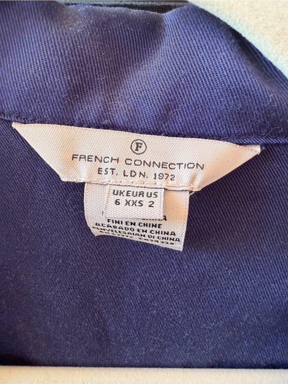 French Connection Blue Button-Front Drawstring Shirt Dress - Picture 4 of 8